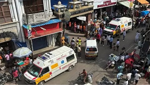 Visuals of medical deployment around Mansa Devi after the stampede