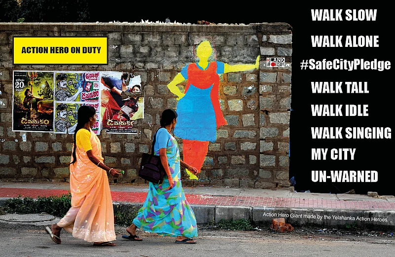 Posters by Blank Noise for a participatory project on women reclaiming spaces