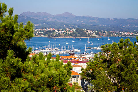 A view of Port Baiona near Mountain Galicia