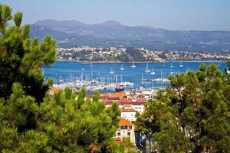A view of Port Baiona near Mountain Galicia
