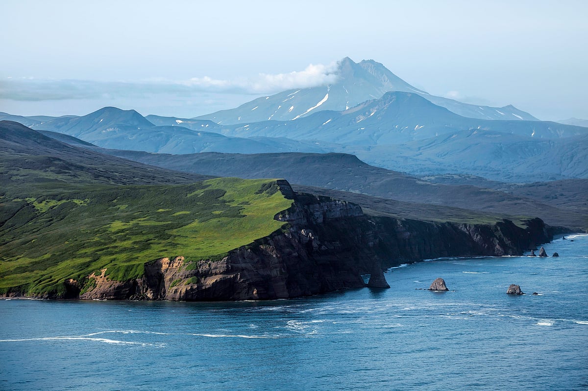 Kamchatka in Russia sits in the Pacific Oceans Ring of Fire region