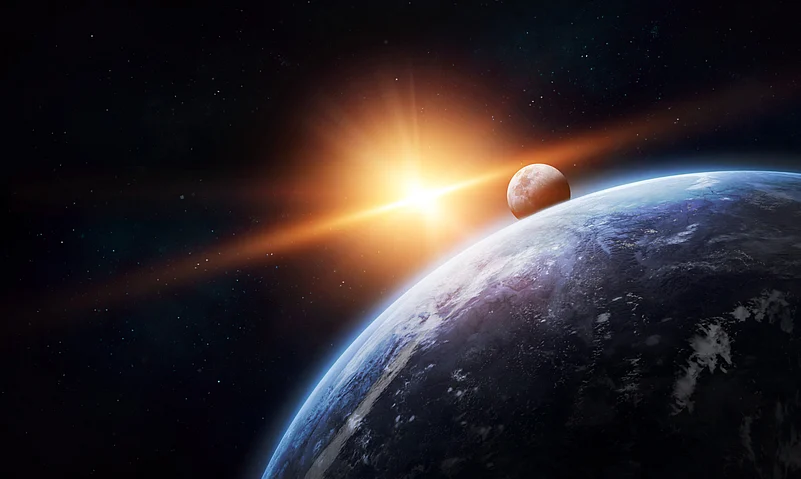 Solar eclipses occur when the Sun, the Moon and Earth line up, either fully or partially