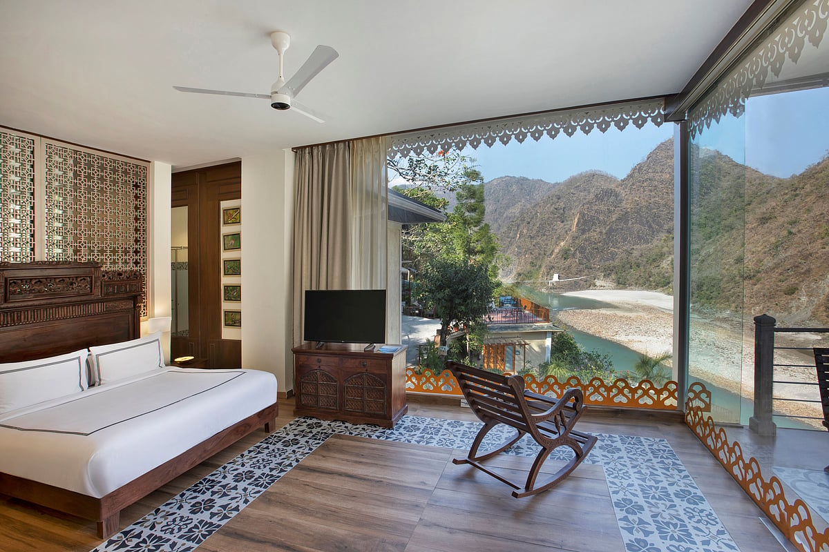 Wake up to the filtered Himalayan sunlight streaming into your room