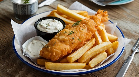 Classic English fish and chips