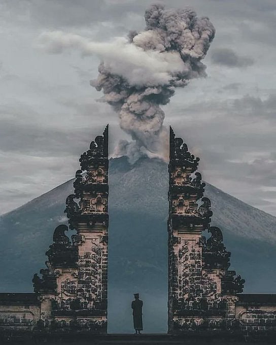 Eruption of Mount Agung in Bali