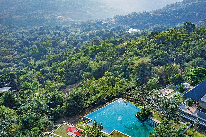 Enjoy staying at the villas in Dharana with private pools, outdoor showers and beautiful forest views