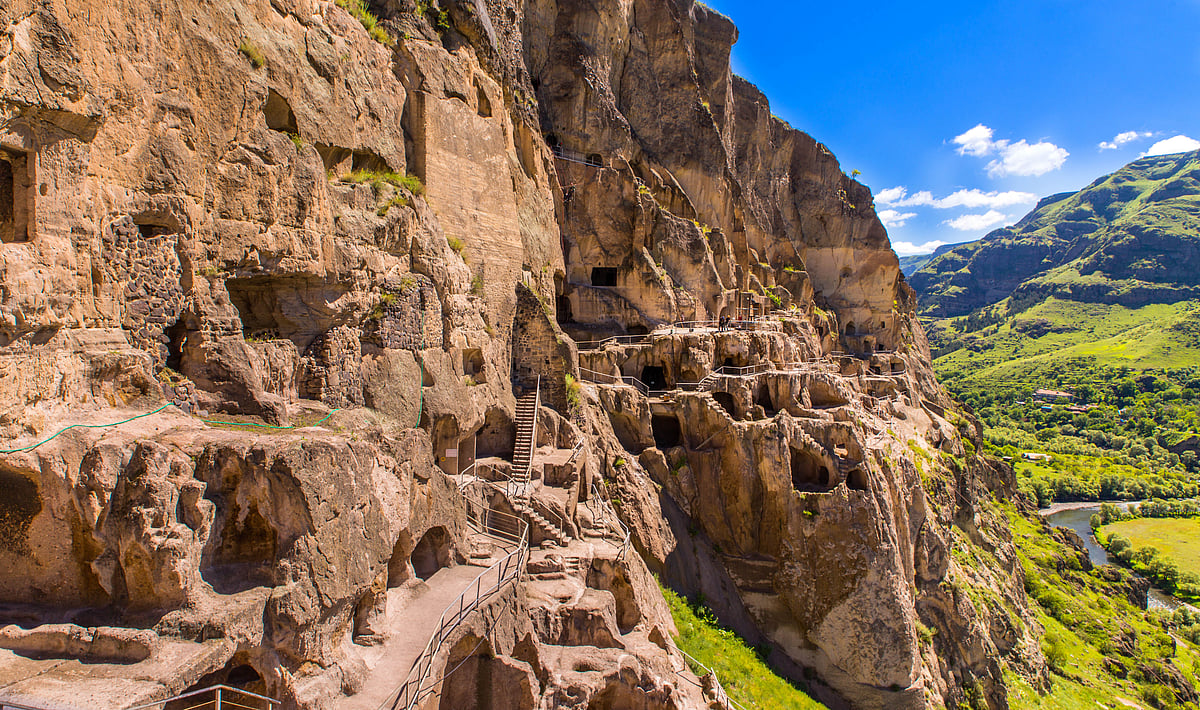 A view of Vardzia from a distance
