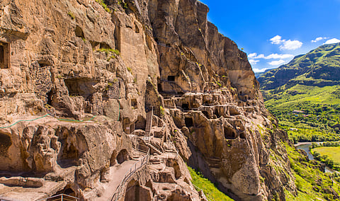 A view of Vardzia from a distance