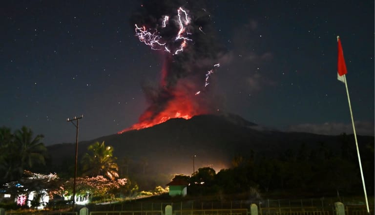 Mount Lewotobi Laki-Laki erupted in Indonesia right at the onset of August - @accuweather/x