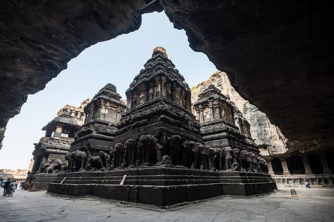 The Kailasha temple of Ellora is the largest monolithic rock-cut temple in the world
