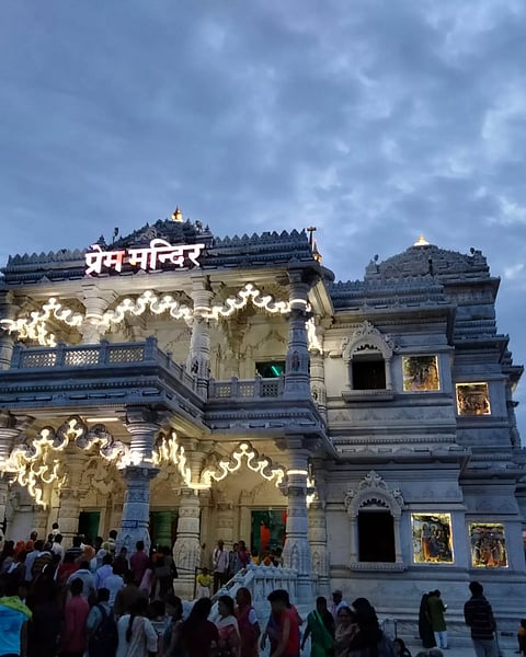 Prem Mandir during Janmashtami 