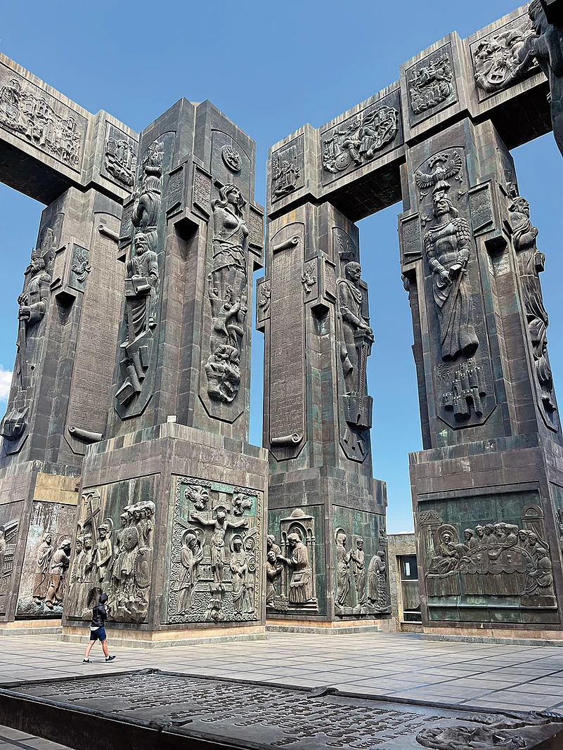 The iconic Chronicle of Georgia monument designed by Zurab Tsereteli