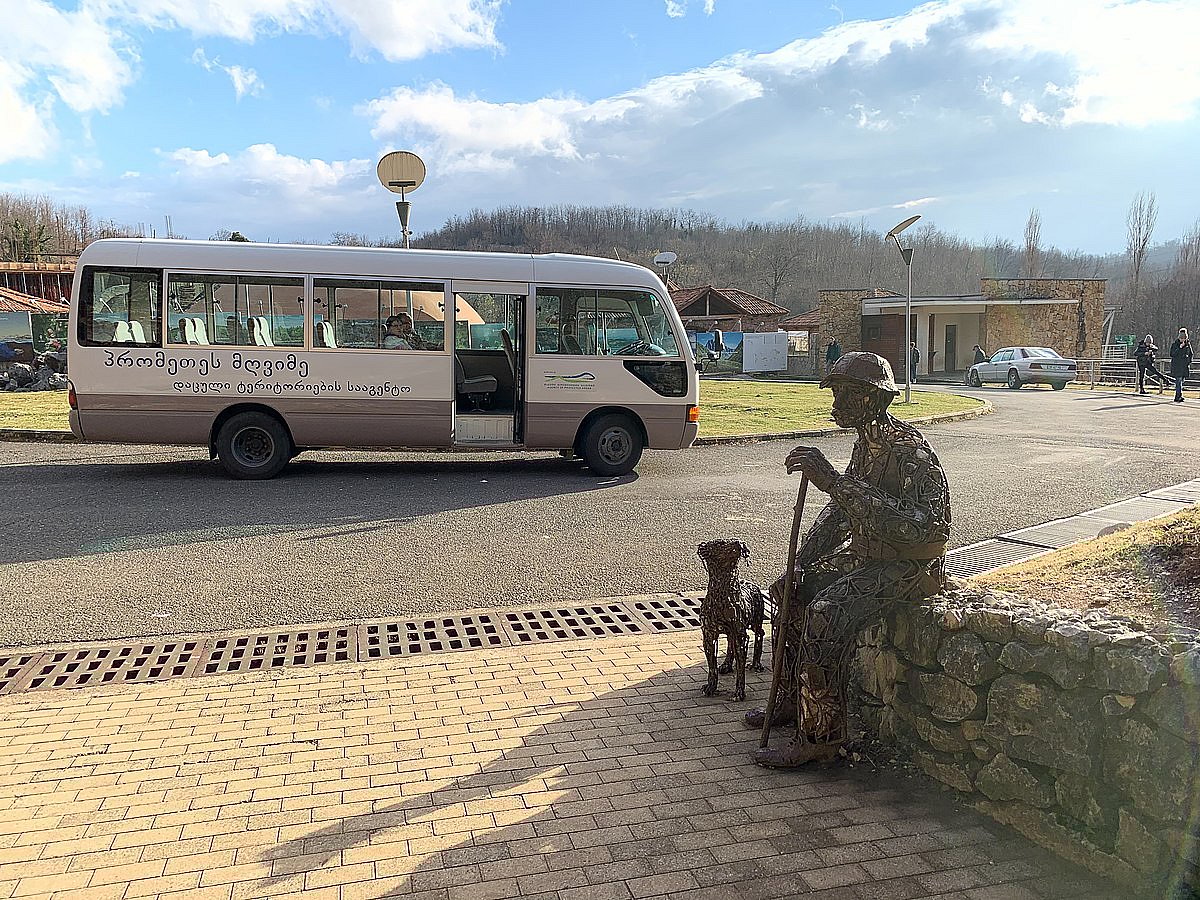 Sculptures on a street