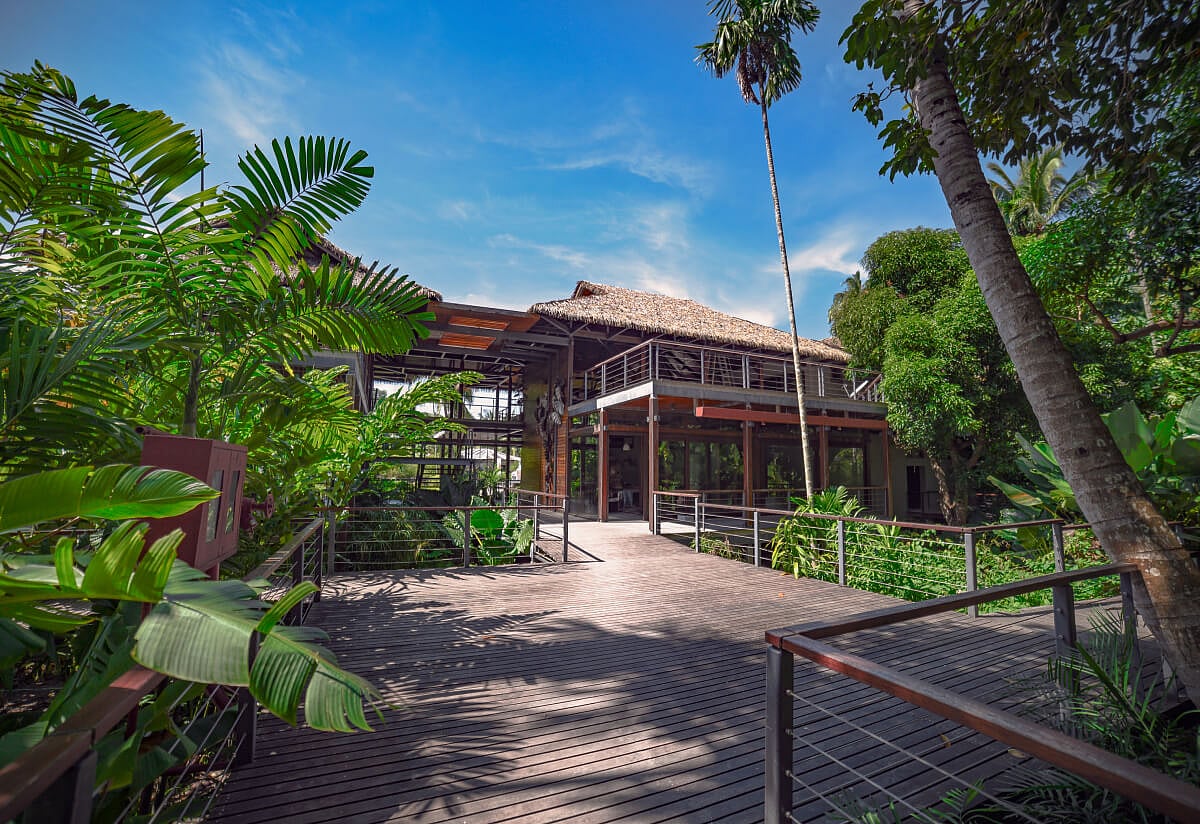 The Tilar Siro Andamans is tucked between a verdant rainforest and the rolling coastline of Vijaynagar Beach on Swaraj Deep Island