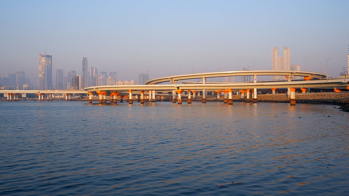 A view of the Mumbai Coastal Road at Haji Ali in Worli