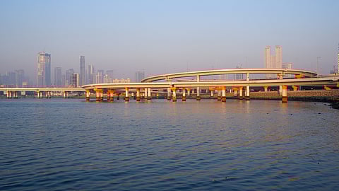 A view of the Mumbai Coastal Road at Haji Ali in Worli