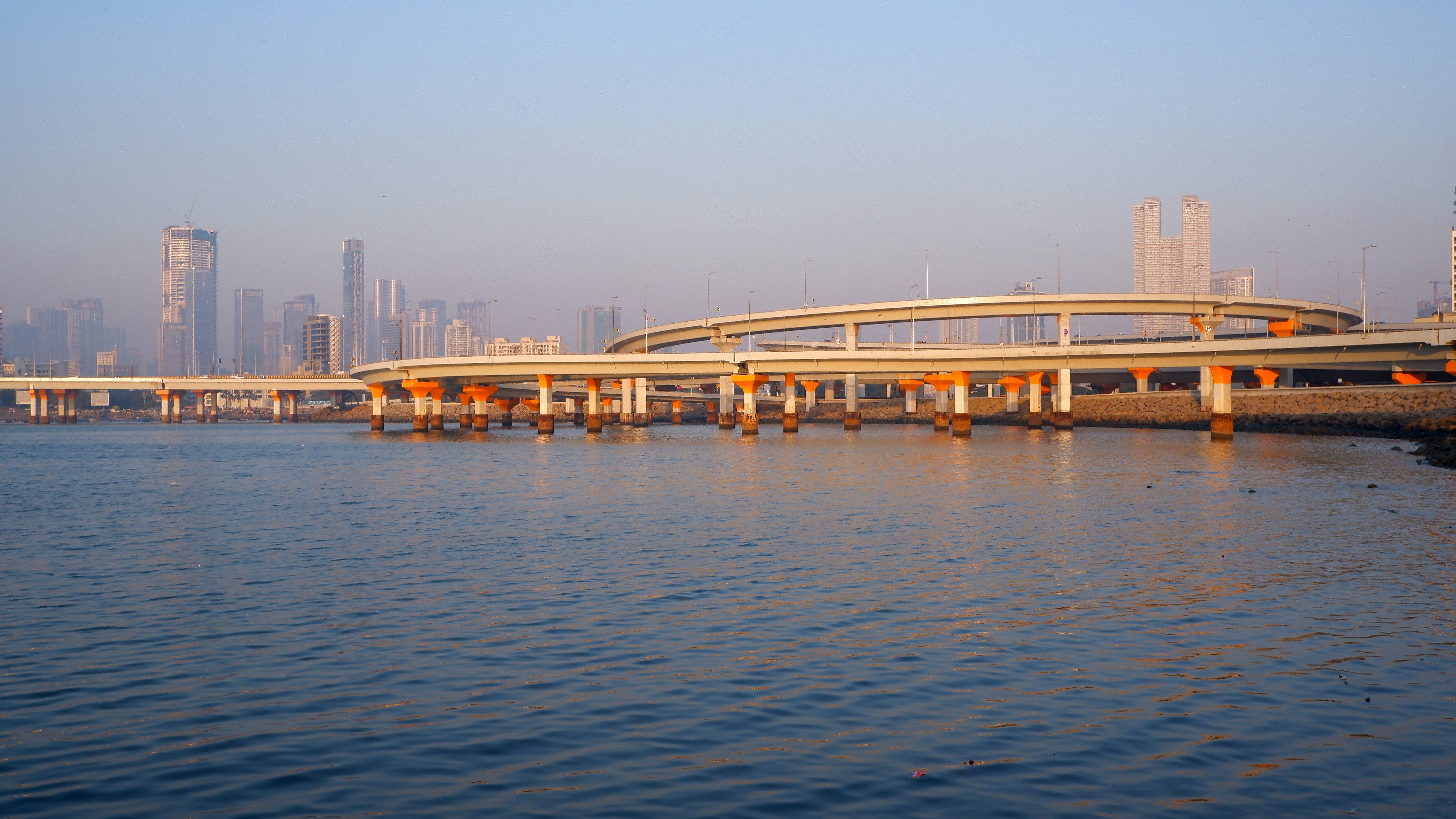 A view of the Mumbai Coastal Road at Haji Ali in Worli