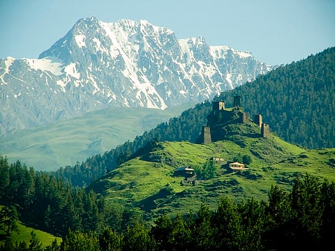 The Keselo Fortress towers above Omalo