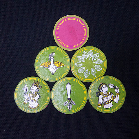 A shot of ganjifa cards