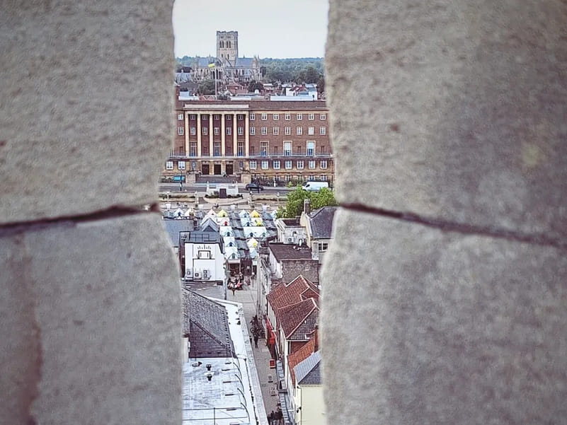 The view from the battlements of Norwich Castle