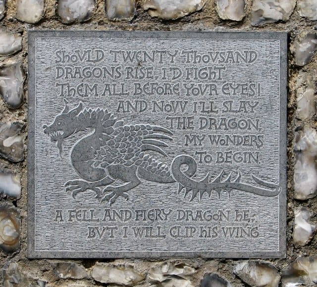 A plaque at Norwich Castle