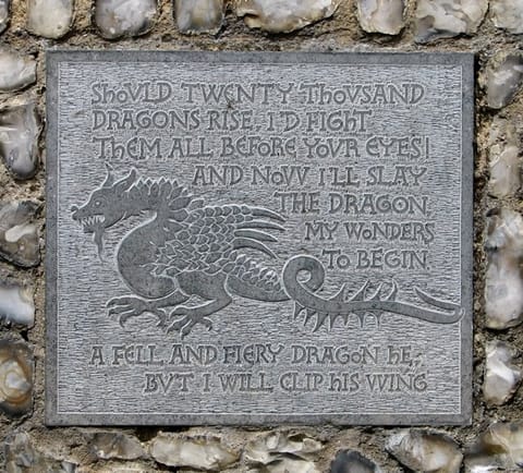 A plaque at Norwich Castle