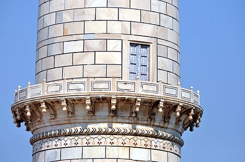 The minarets of the Taj Mahal are off-limits to visitors