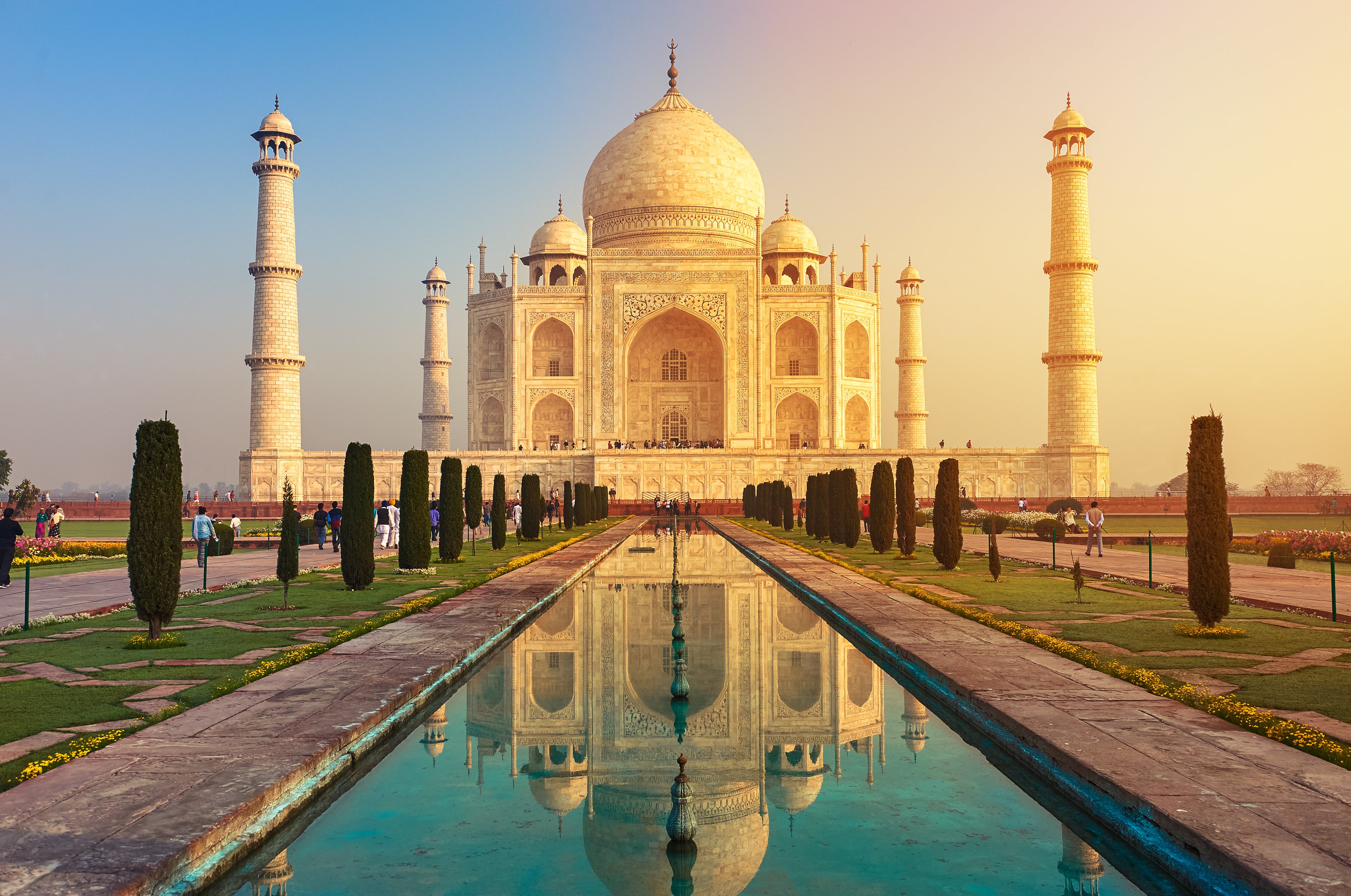 The Taj Mahal is a UNESCO World Heritage Site and attracts millions of tourists every year