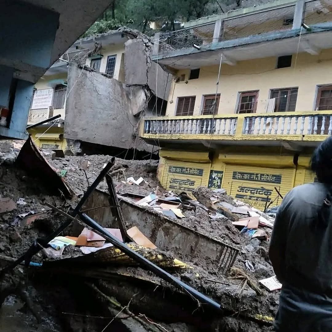 Debris was lodged in the homes and markets of Tharali town on August 22, 2025