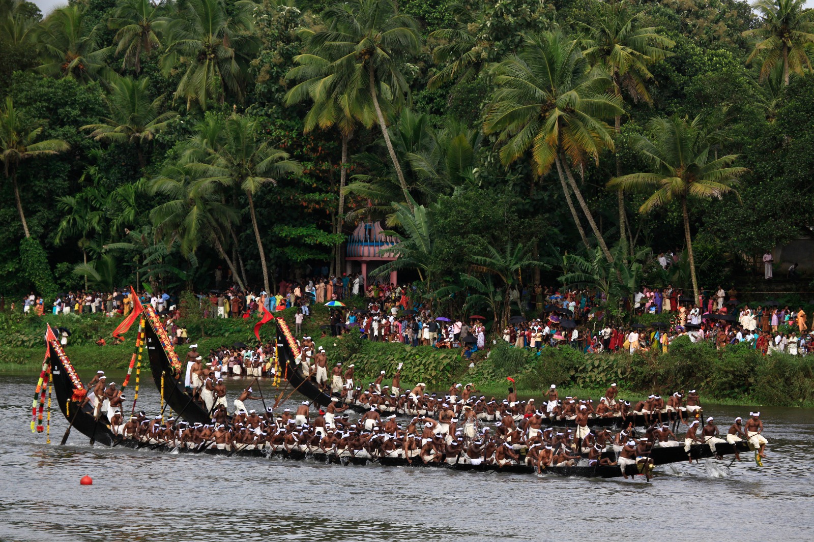 Vallam Kali, or boat-race, is a fiercely-contested friendly water-festival during Onam