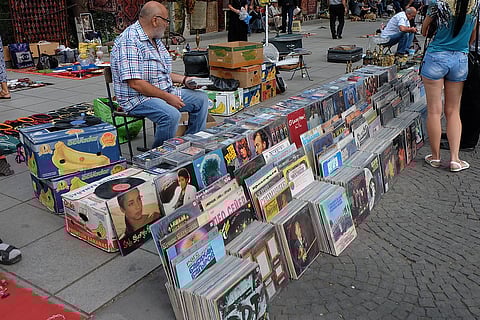 Old vinyls at Dry Bridge Market
