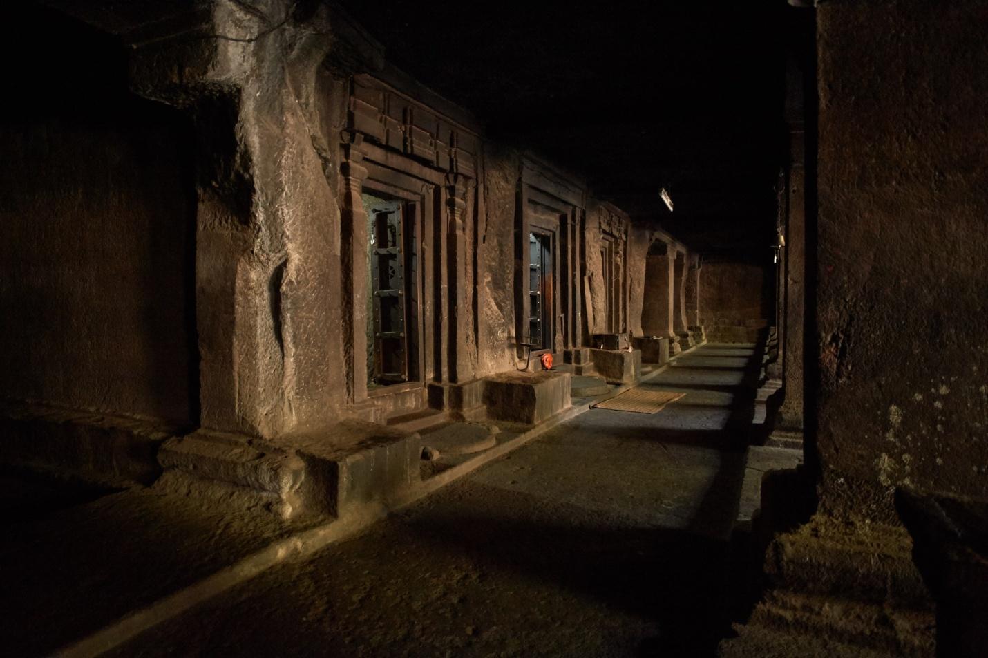 The veranda of the eighth-century Pataleshwar Caves