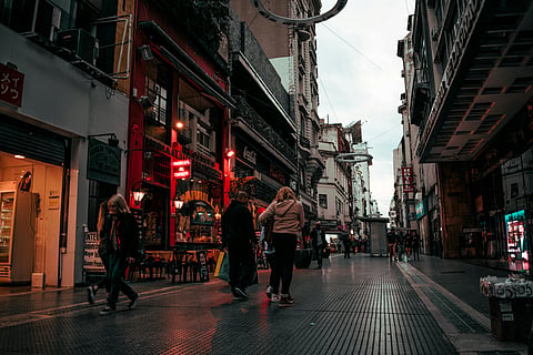 Argentina is known for its lively streets. 