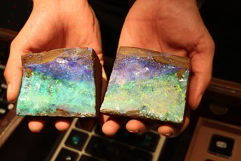 Coober Pedy's conditions produced the hydrated silica spheres that give opal its distinctive play-of-colour