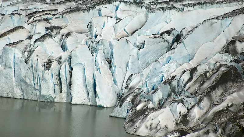 A close up view of Mendenhall Glacier