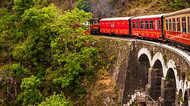 Shutterstock : Heritage toy train running between Shimla and Kalka in Himachal Pradesh, India