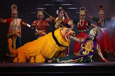 Idol of Maa Durga at a Pandal in Gujarat