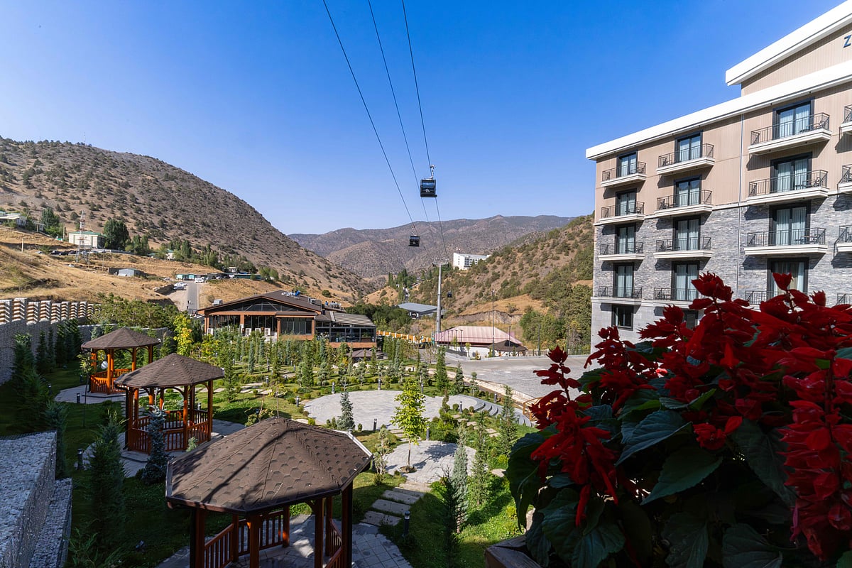 Zaamindor hotel offers views and comfort with cable cars plying above it