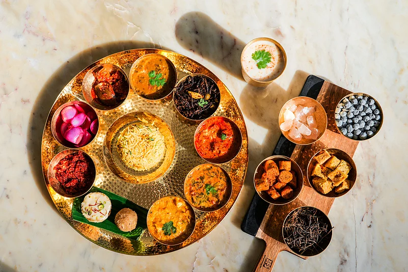 The Mewar Thali is one of the specialities at the hotel