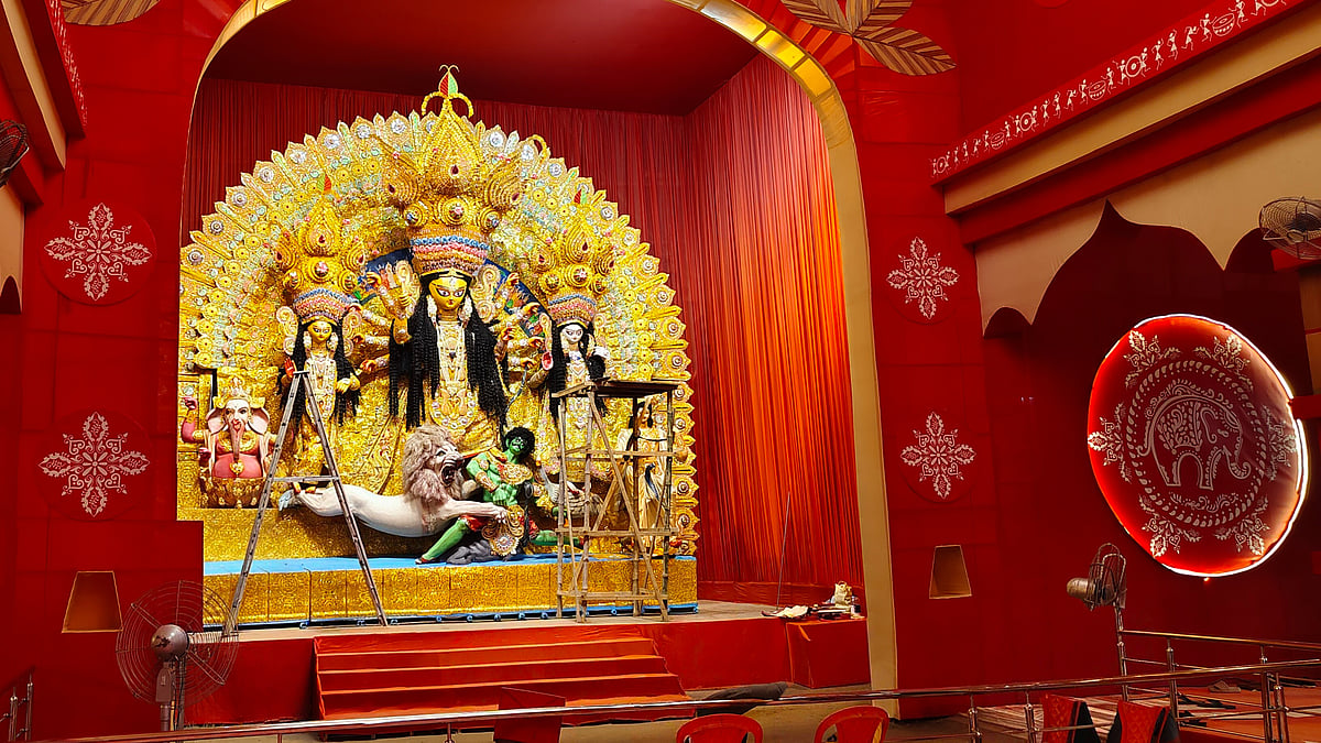Durga idol at Maddox Square, Kolkata, during last year’s Durga Puja