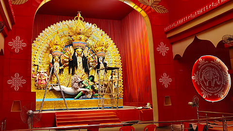 Durga idol at Maddox Square, Kolkata, during last year’s Durga Puja