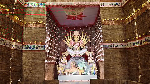 A Durga idol near Nilmoni Street, North Kolkata, last year