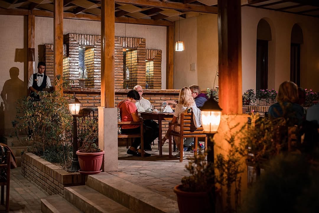 Enjoy a generous buffet breakfast with Uzbek dishes