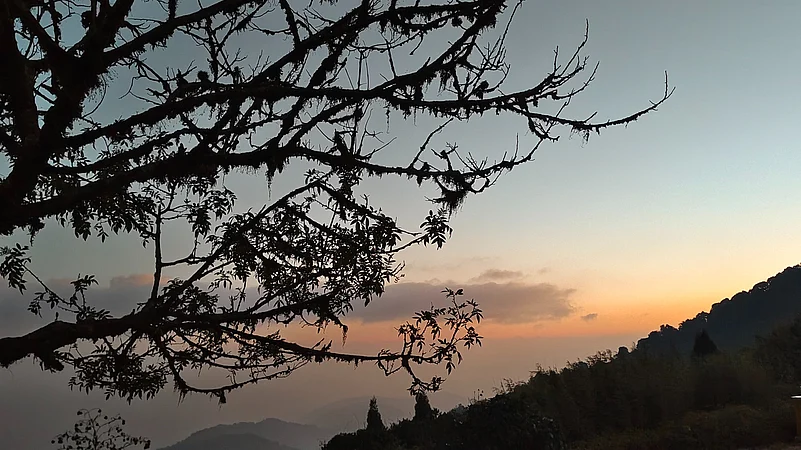 A view of the Tiger Hill, Darjeeling, West Bengal, before sunrise