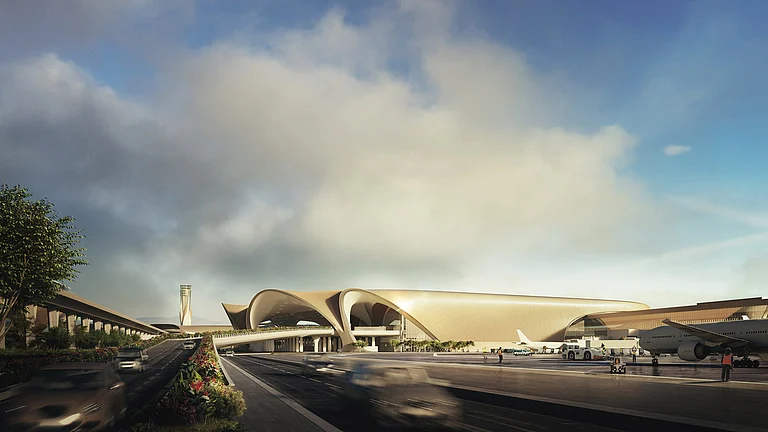 Projected image of Navi Mumbai International Airport - @Indianinfoguide/x