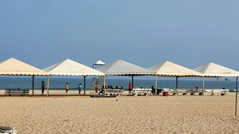Paradise is one of the most touristy beaches in Pondicherry