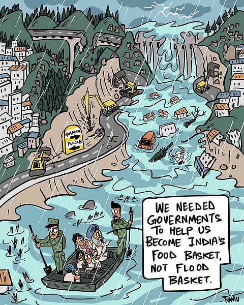 A telling cartoon in The Hindu by Rohan Chakravarty