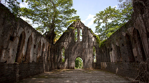 Ruins that stand on Ross Island in the Andamans