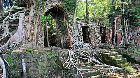 Abandoned Japanese wartime bunkers on Ross Island, Andaman