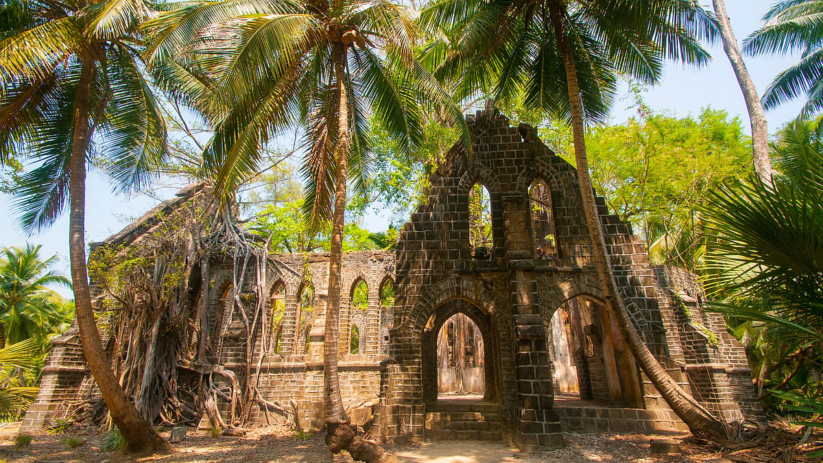 Presbyterian Church ruins on Ross Island, Andaman